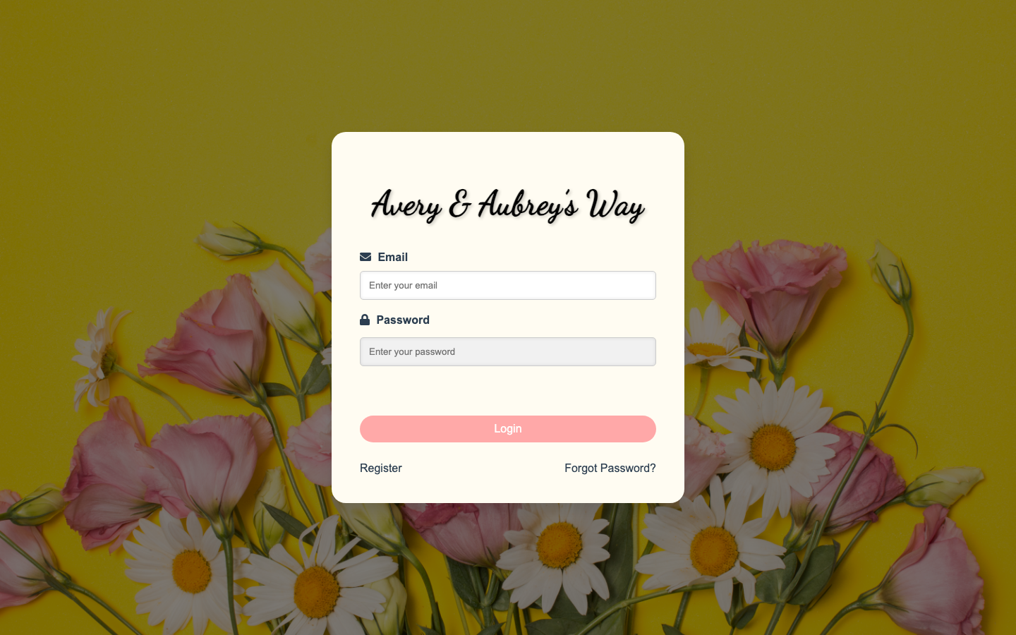 The portal's public home page